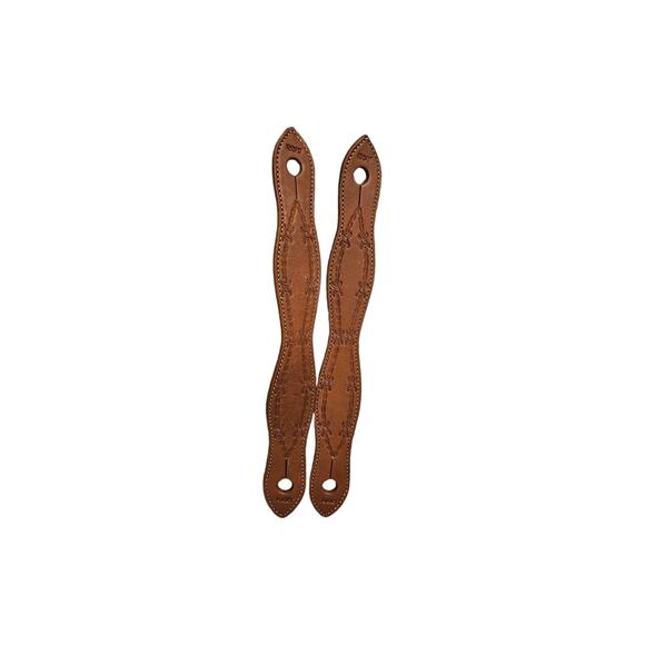 Leather slobber straps with‎ barbed wire design new - Picture 1 of 1
